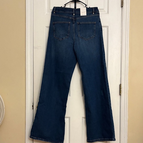 Zara Dark Blue Wide Leg Jeans - Picture 2 of 6